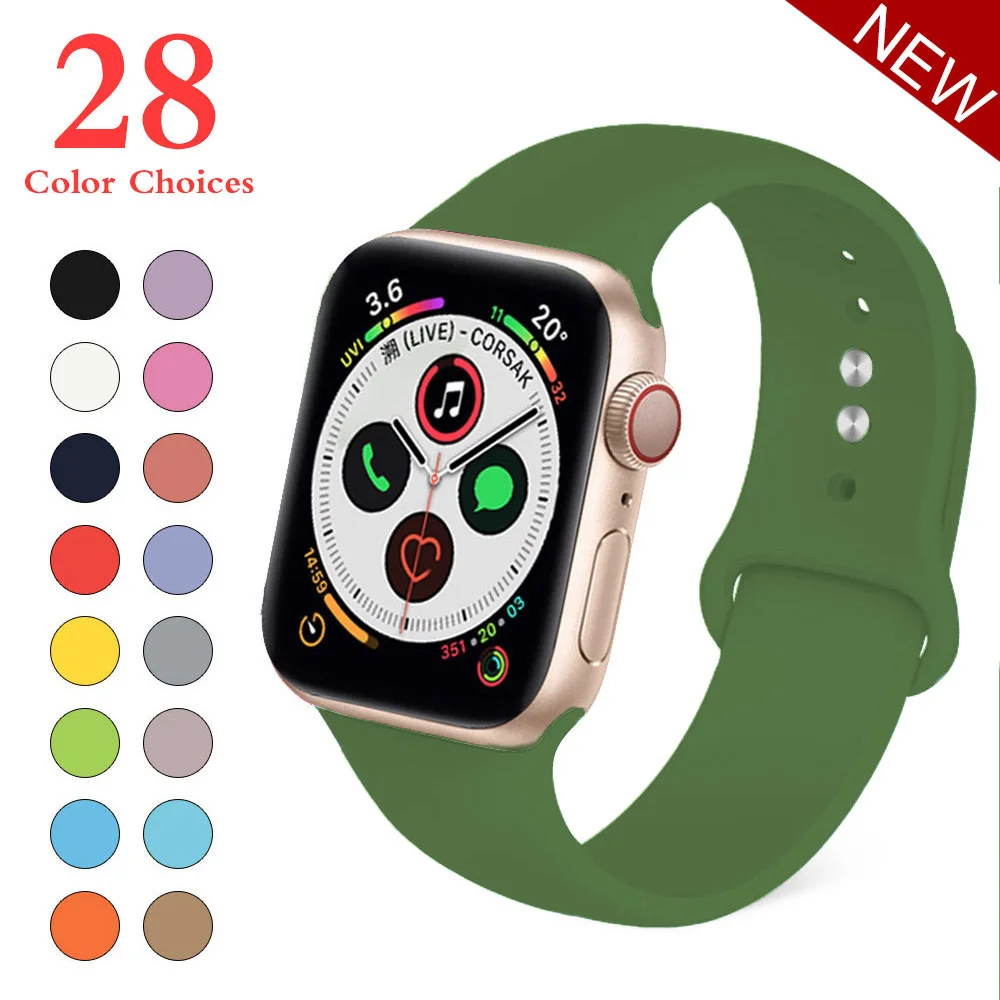 Спортивный мягкий силиконовый сменный ремешок 38 мм от mu sen для Apple Watch версии 1, 2, ремешок 42 мм на запястье, ремешок для iWatch Sport - Цвет ремешка: ArmyGreen