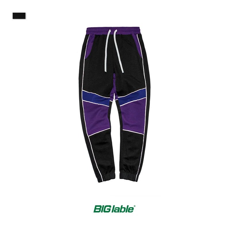 Мужские тренировочные брюки в стиле хип-хоп повседневные Лоскутные Брюки с