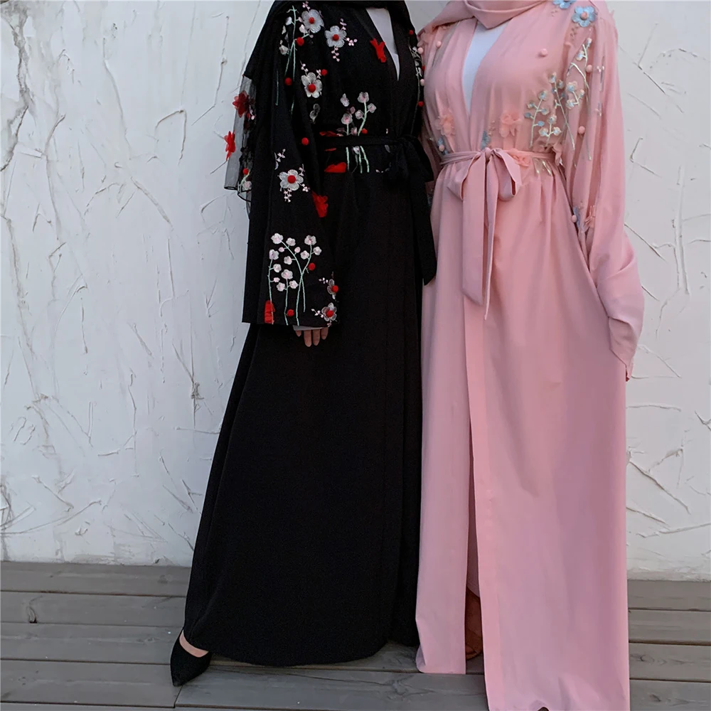 

Абайя Рамадан ИД Мубарак цветочный розовый Турция халат хиджаб мусульманское платье кимоно кардиган Женская Кафтан Дубай, кафтан, Исламски...