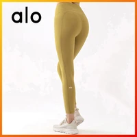 alo yoga 2021 womens sexy high waist leggings four color slim hip pants fitness running shaping gym sweatpants ds105