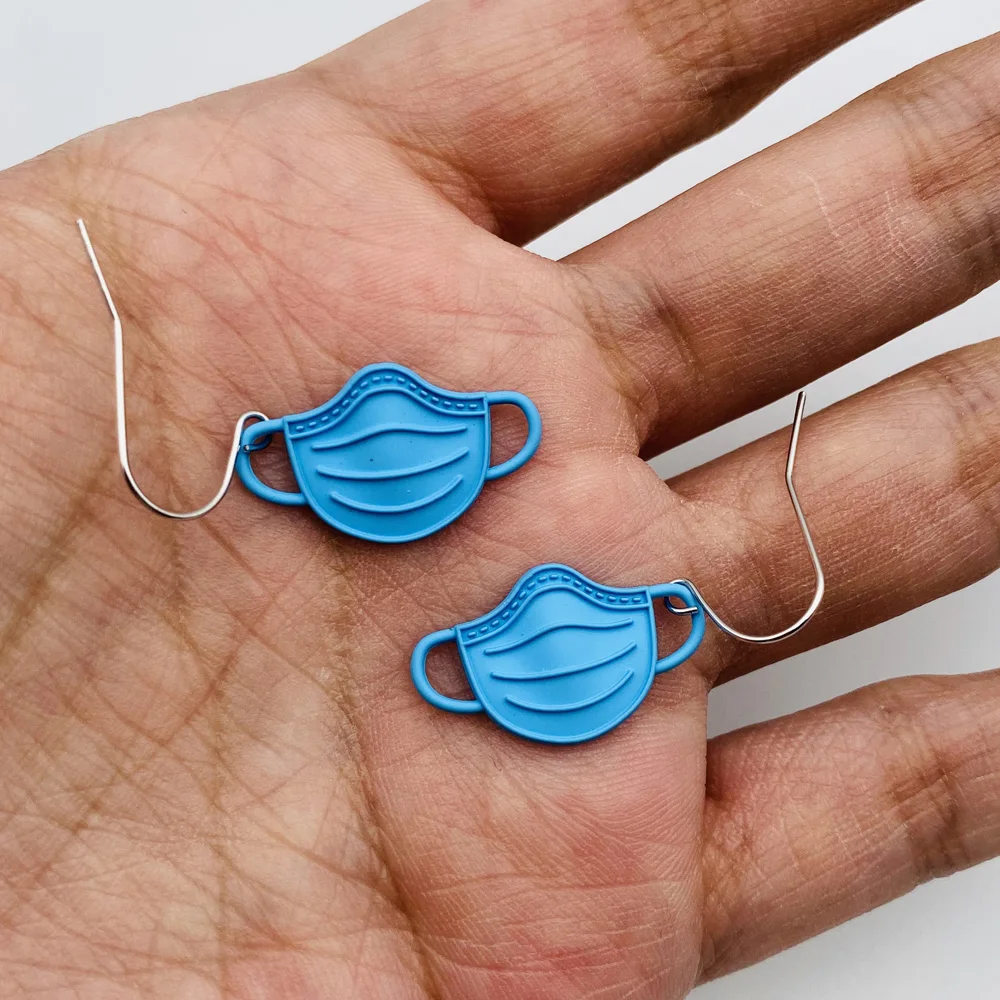 Серьги-подвески в форме маски для женщин и девушек Модные Красочные Висячие