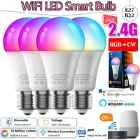 wifi smart light bulb e27b22 rgbcw 5 20w energy saving dimming bluetooth led bulbs work with alexa google assistant home decor