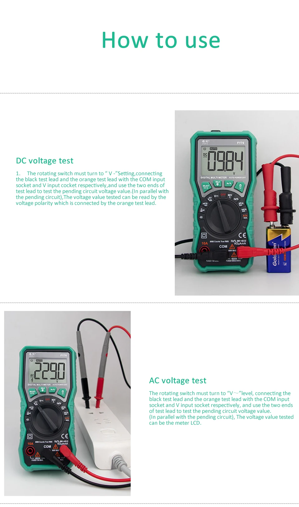 6000 counts Multimeter NCV Digital Multimeter True-RMS Auto Ranging AC/DC Voltage Meter Multimetro Digital Multimetr Voltmeter