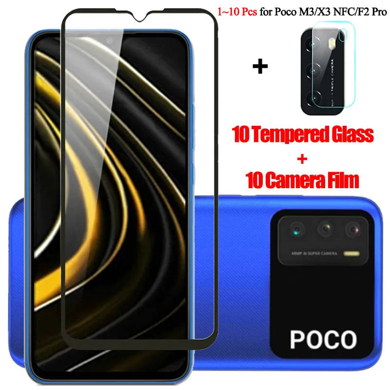 1~10шт стекло для poco m3 xiaomi x3 nfc защитное очки покофон ф2 про ксиоми поко м3 х3 нфс ми