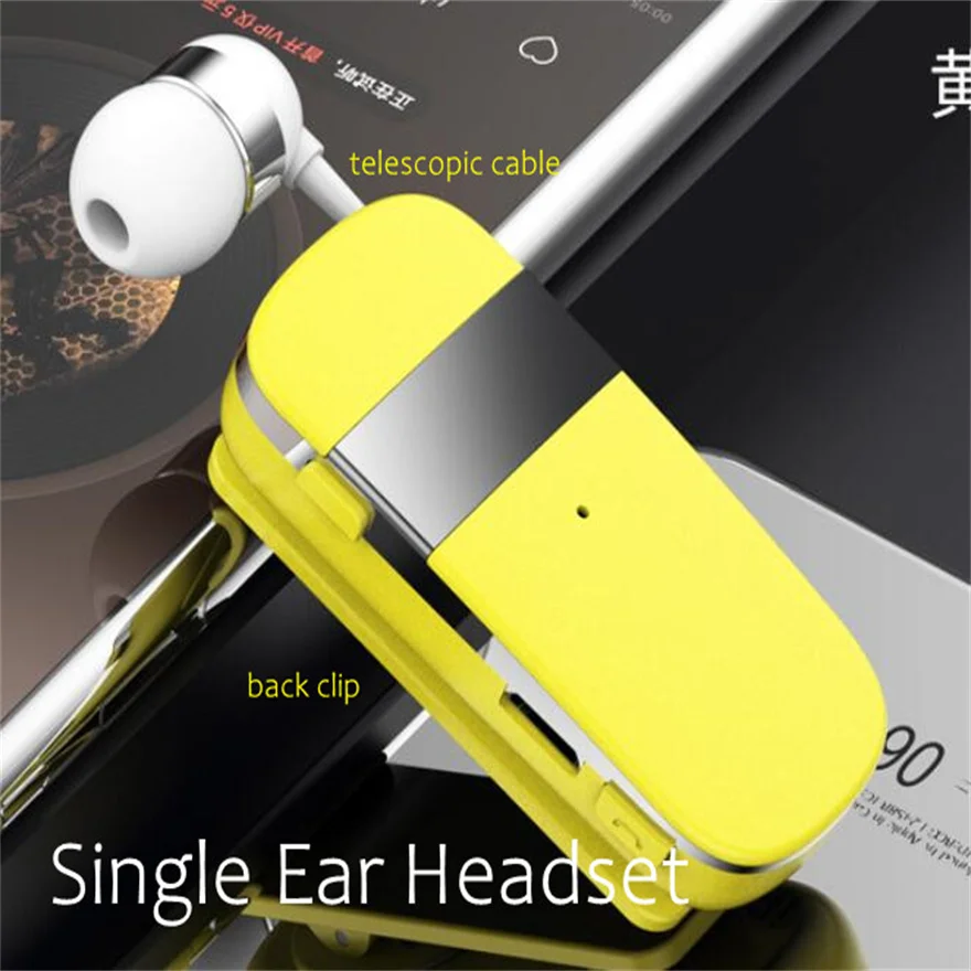 

Single Side Earphone Business Noise Reduction Headset With Microphone Bluetooth Head phones Back Clip Telescopic Hand Free