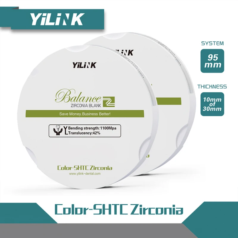 Yilink Color-SHTC Pre-shaded Zirconium Block Thickness 14 MM Vita 16 Colors for Dental Lab Zirkonzahn CAD/CAM System