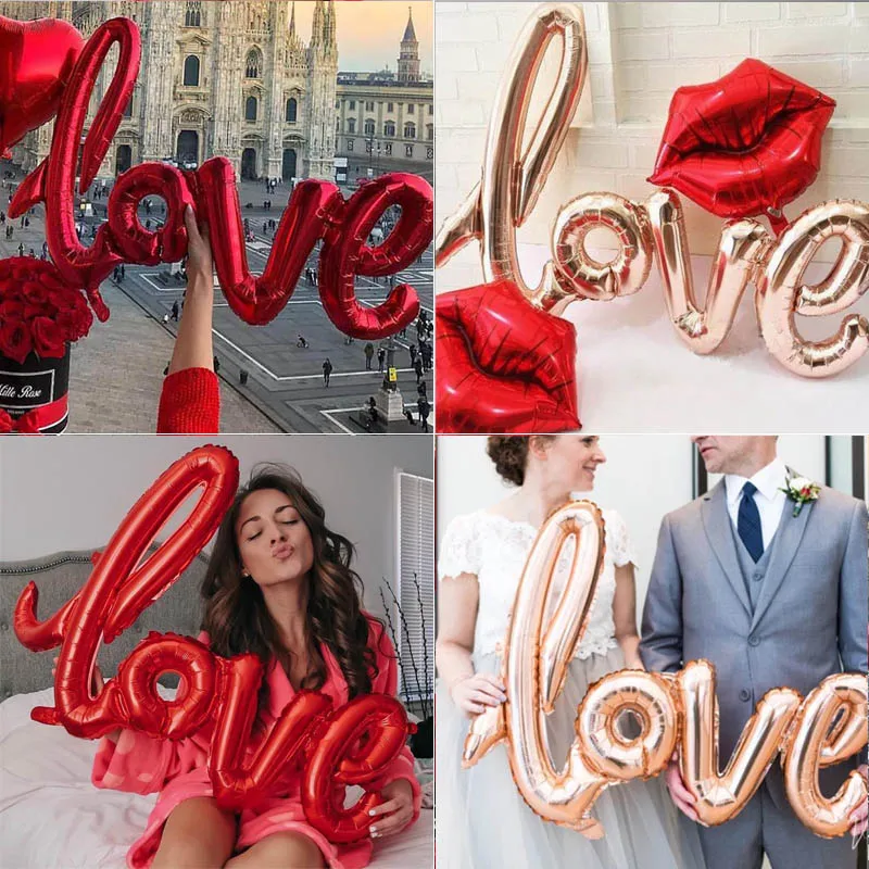Фольгированный воздушный шар с надписью LOVE 108 см украшение для свадьбы