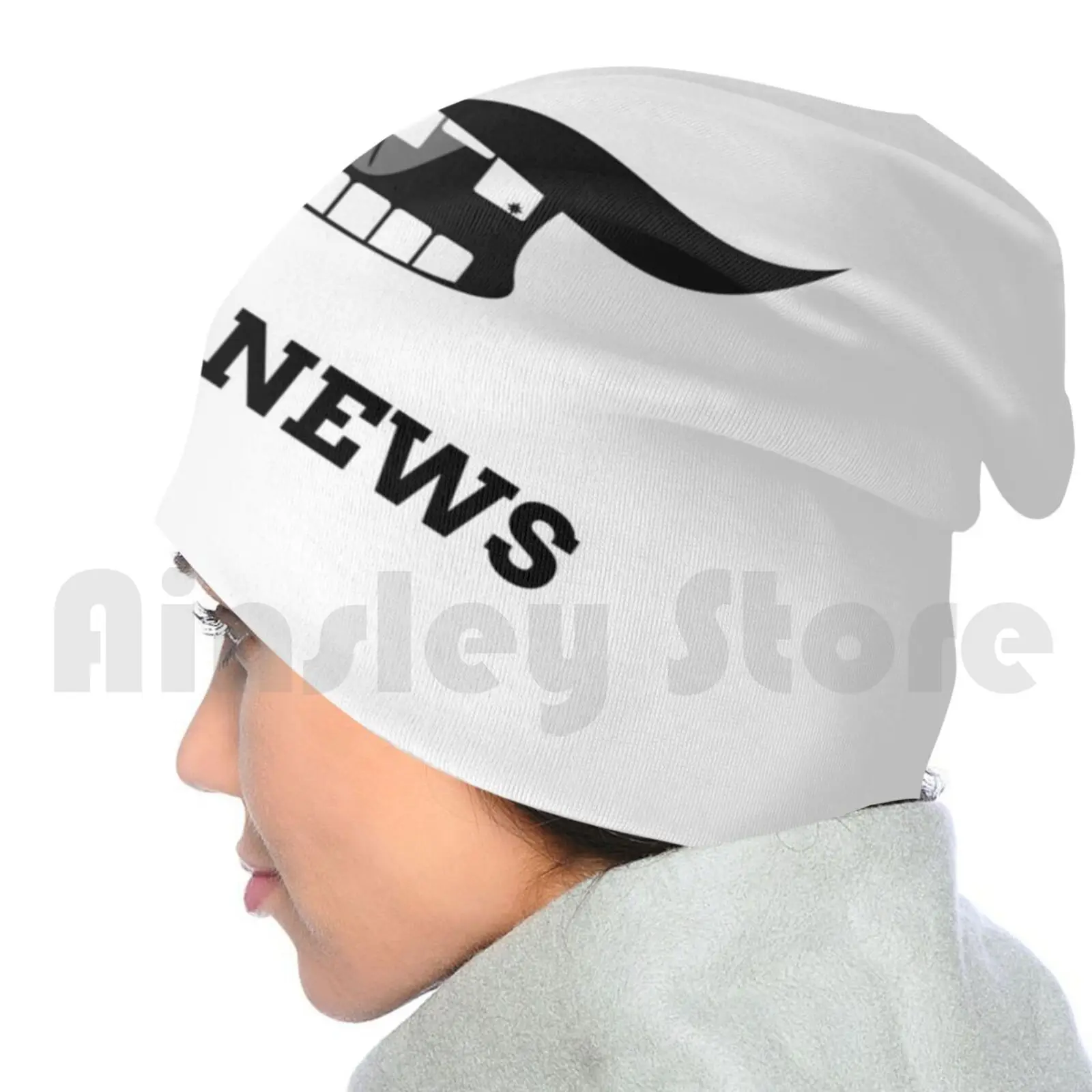 White Fake News Face Beanies Knit Hat Hip Hop Trump | Аксессуары для одежды