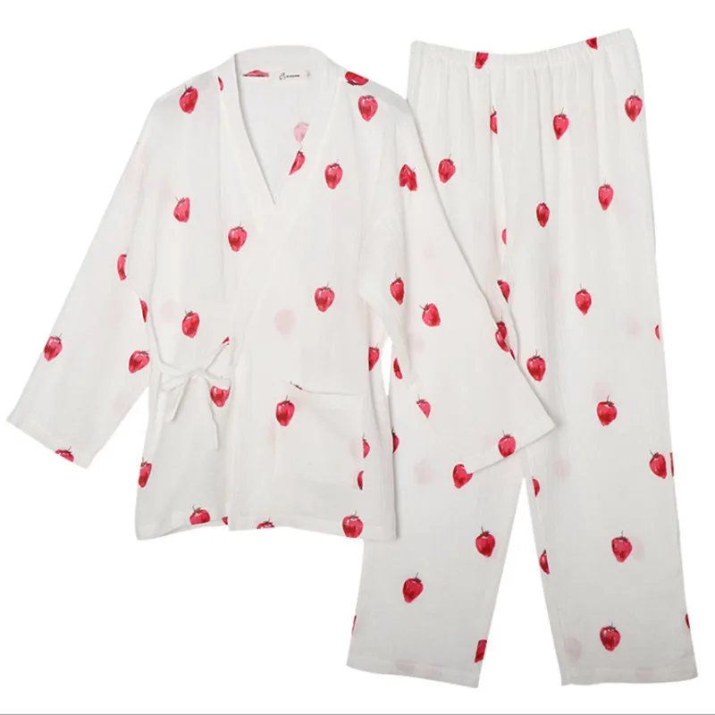 

Summer new maternity suit pure cotton wrinkled gauze thin section confinement clothing nursing pajamas