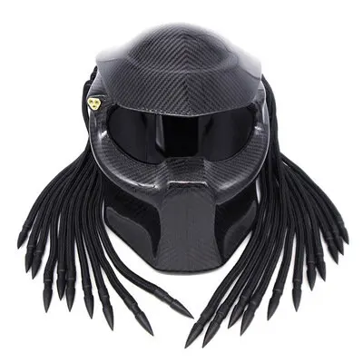 

Мотоциклетный шлем Hunter из углеродного волокна на все лицо, сертификация безопасности, Железный Воин светильник шлем