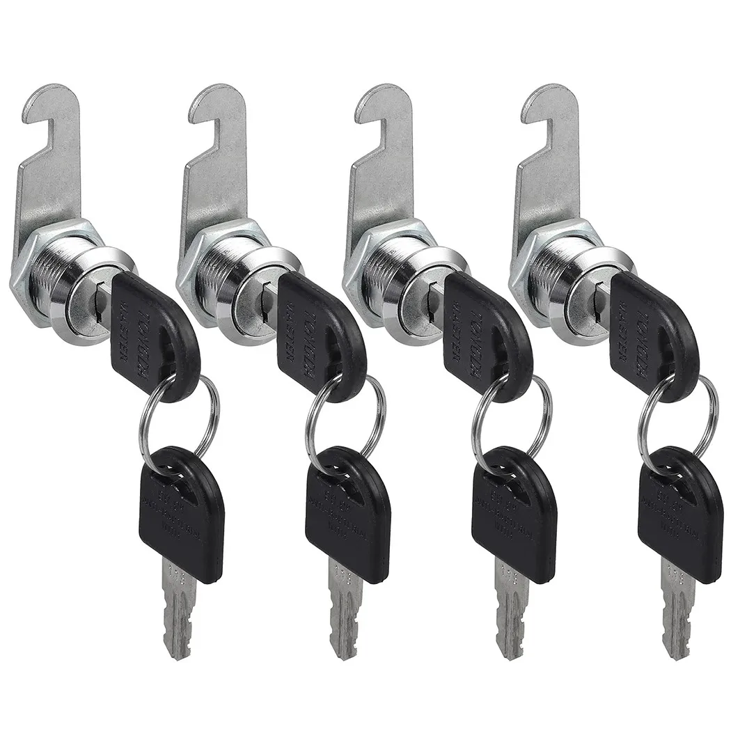 

16/20/25/30mm Latch Cam Lock Door Barrel 90 Degree With 2 Key 8mm Hole Suitable For Filing Cabinet Locker Drawers