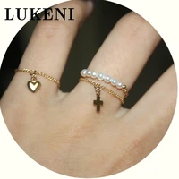 fashion ring women 14k golden ring with cross heart shape wedding engagement jewelry romantic gift female bijoux fine jewelry
