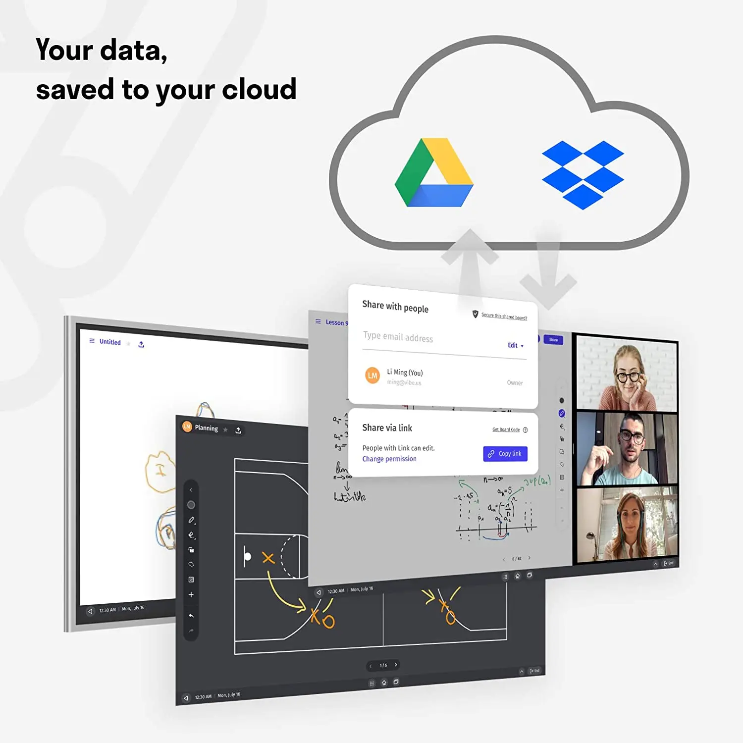 Интерактивная доска для видеоконференций в режиме реального времени классная и