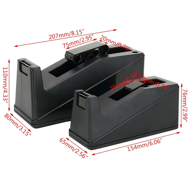 

Desktop Adhesive Tape Dispenser Sealing Tapes Cutter Table Base Stand Holder