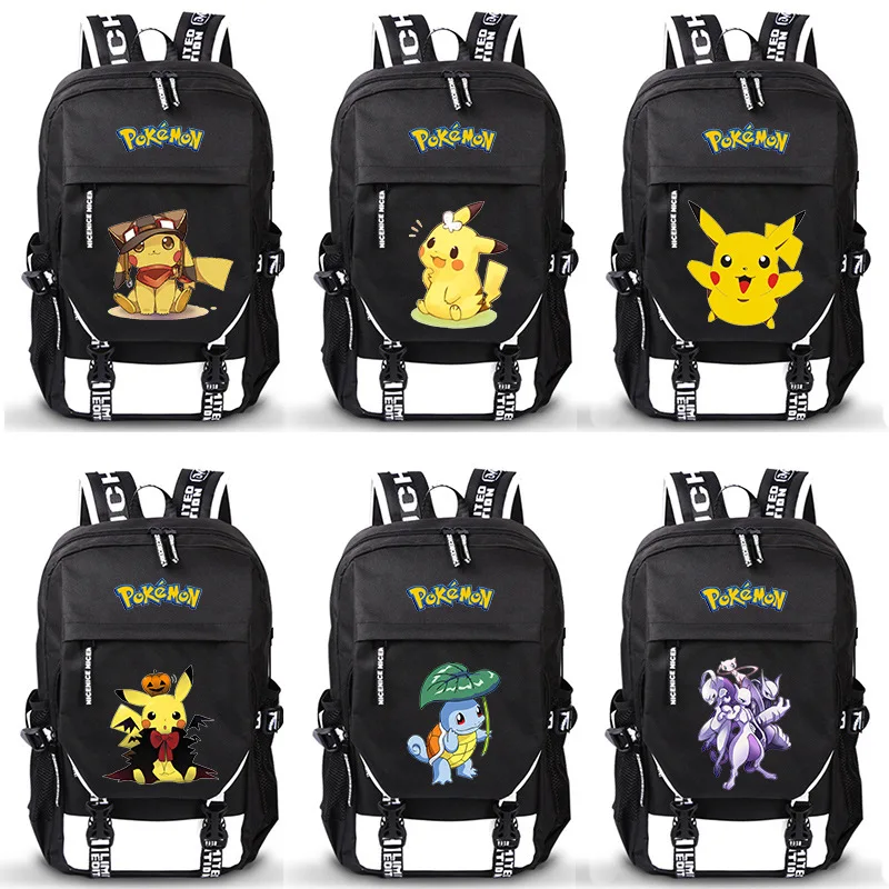 

Schoolbag Pikachu Anime Pokemon Bag School Backpack Boys Girls Cartoon laptop Case Kawaii School Bag High Quality Kids Gifts