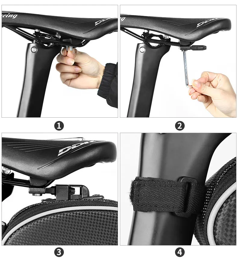 INBIKE 1L велосипедная сумка, водонепроницаемая седельная сумка, Противоударная большая велосипедная задняя седельная сумка, MTB Аксессуары для велосипеда, светоотражающая велосипедная сумка