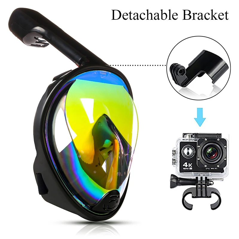 

Underwater Scuba Snorkeling Mask Silicone Diving Full Face Respiratory Masks Safe Waterproof Swimming Equipment Water Sports New