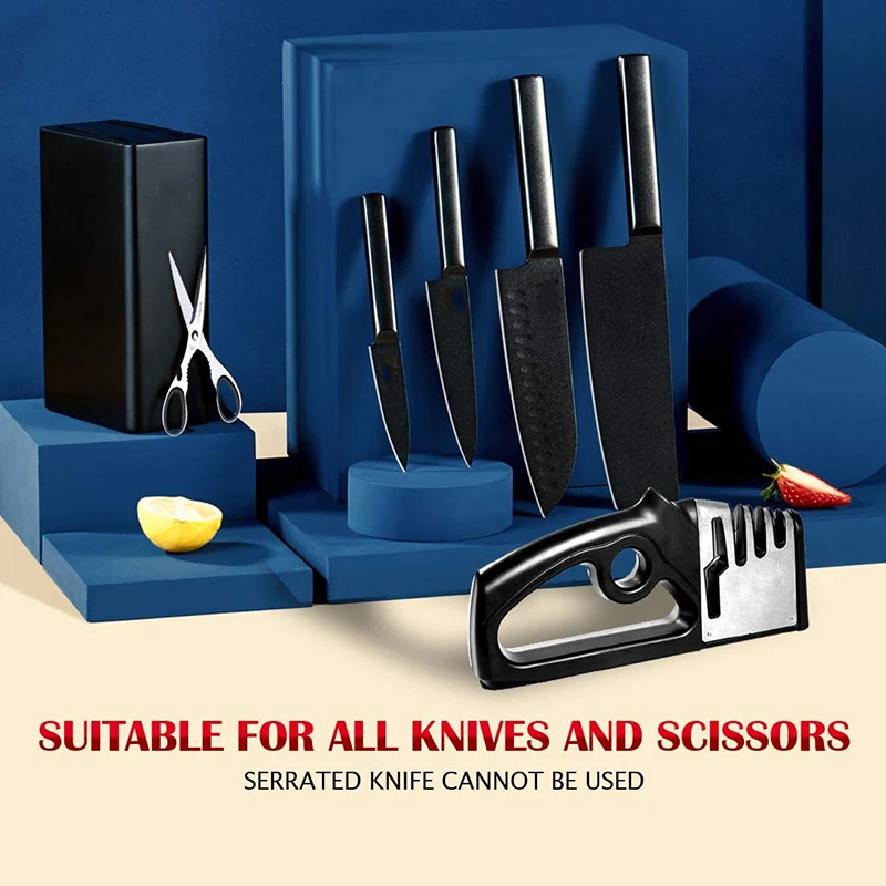 4-ступенчатая точилка для кухонных ножей профессиональный точильный камень