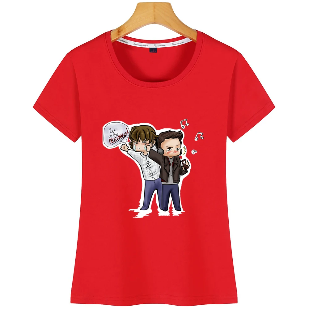 Женские топы футболка сверхъестественное ощущение летняя Harajuku короткая