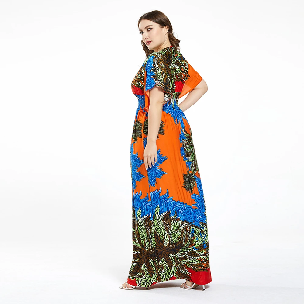 Женское леопардовое платье с рюшами атласное длинным рукавом большие размеры