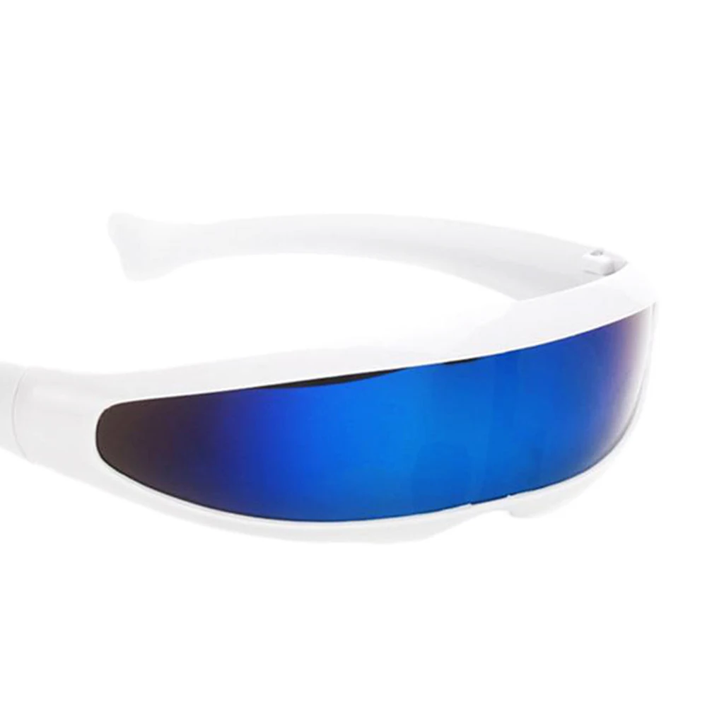 

Pack of 9 Futuristic Cyclops Mirrored Sunglasses Narrow Shield Party Eyewear