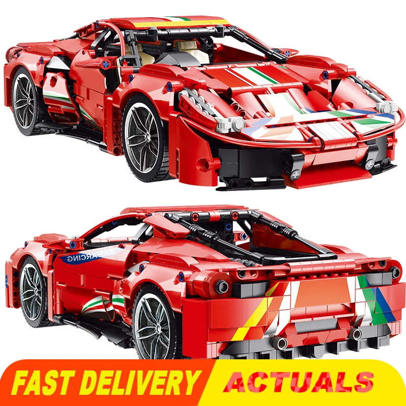 

Конструктор гоночный автомобиль, суперспортивный конструктор, модель скоростного автомобиля, Набор кубиков, игрушка на день рождения, пода...