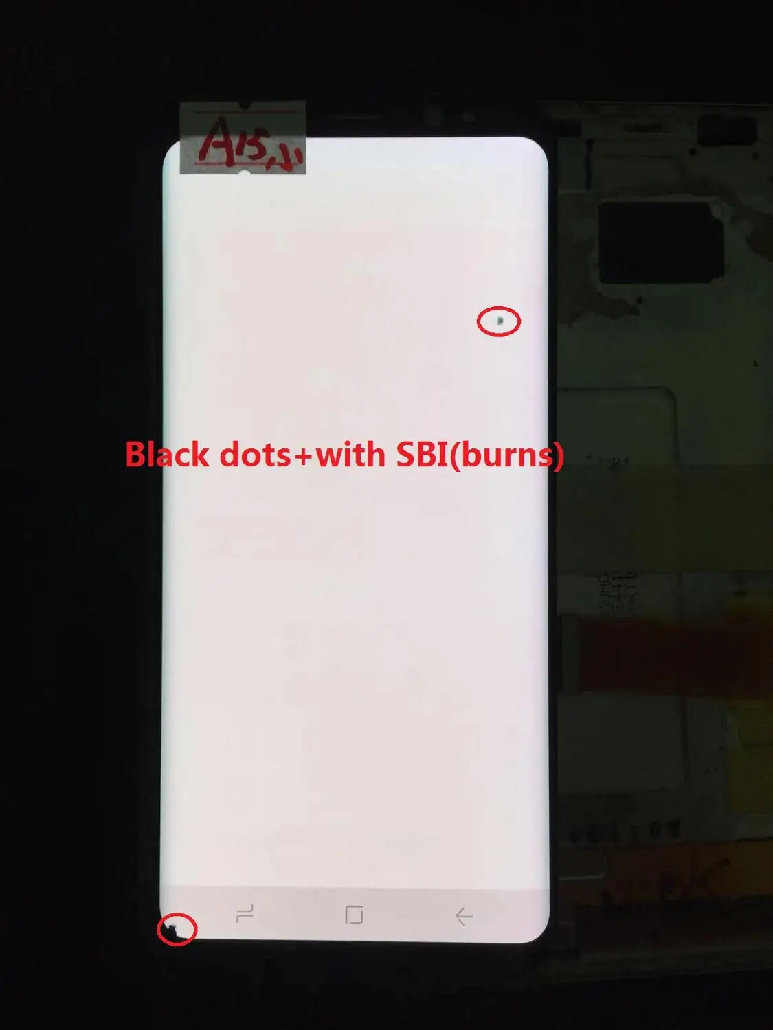 NO.A15 With SBI Супер AMOLED S8 ЖК-дисплей для samsung Galaxy S8 G950 G950F ЖК-дисплей сенсорный экран оцифровать с черными точками - Цвет: NO.A15 With SBI