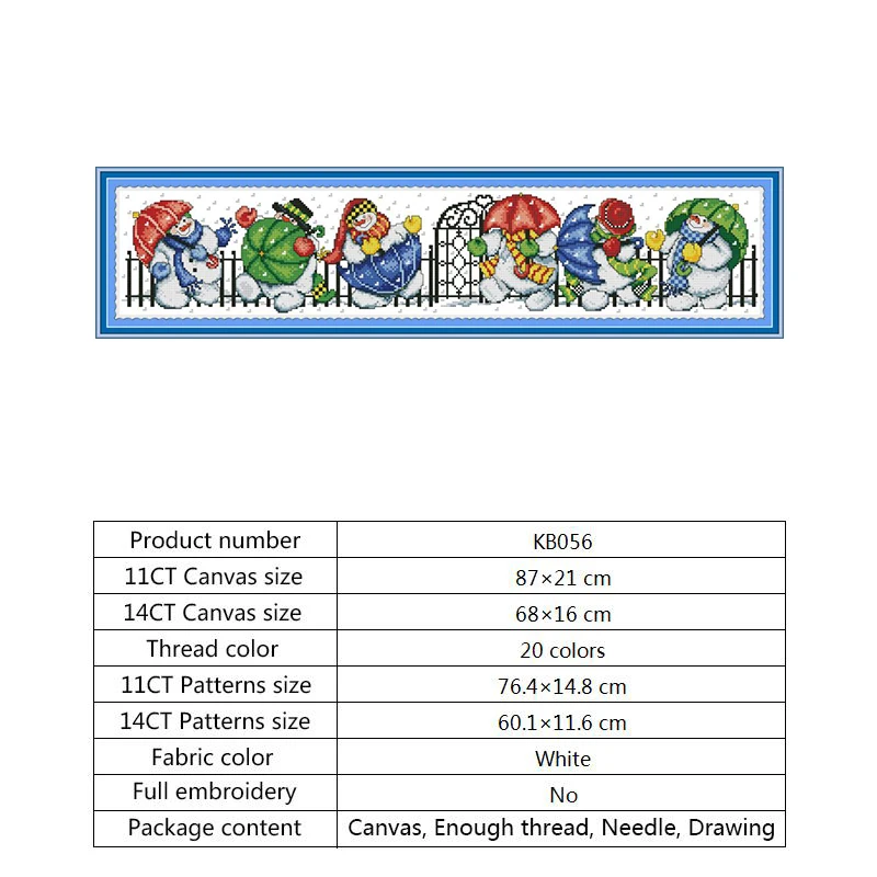 Snowman and Umbrella Chinese Cross Stitch Patterns Counted Printed on Canvas 14ct 11ct Fabric Embroidery Kit DIY for Needlework | Дом и сад