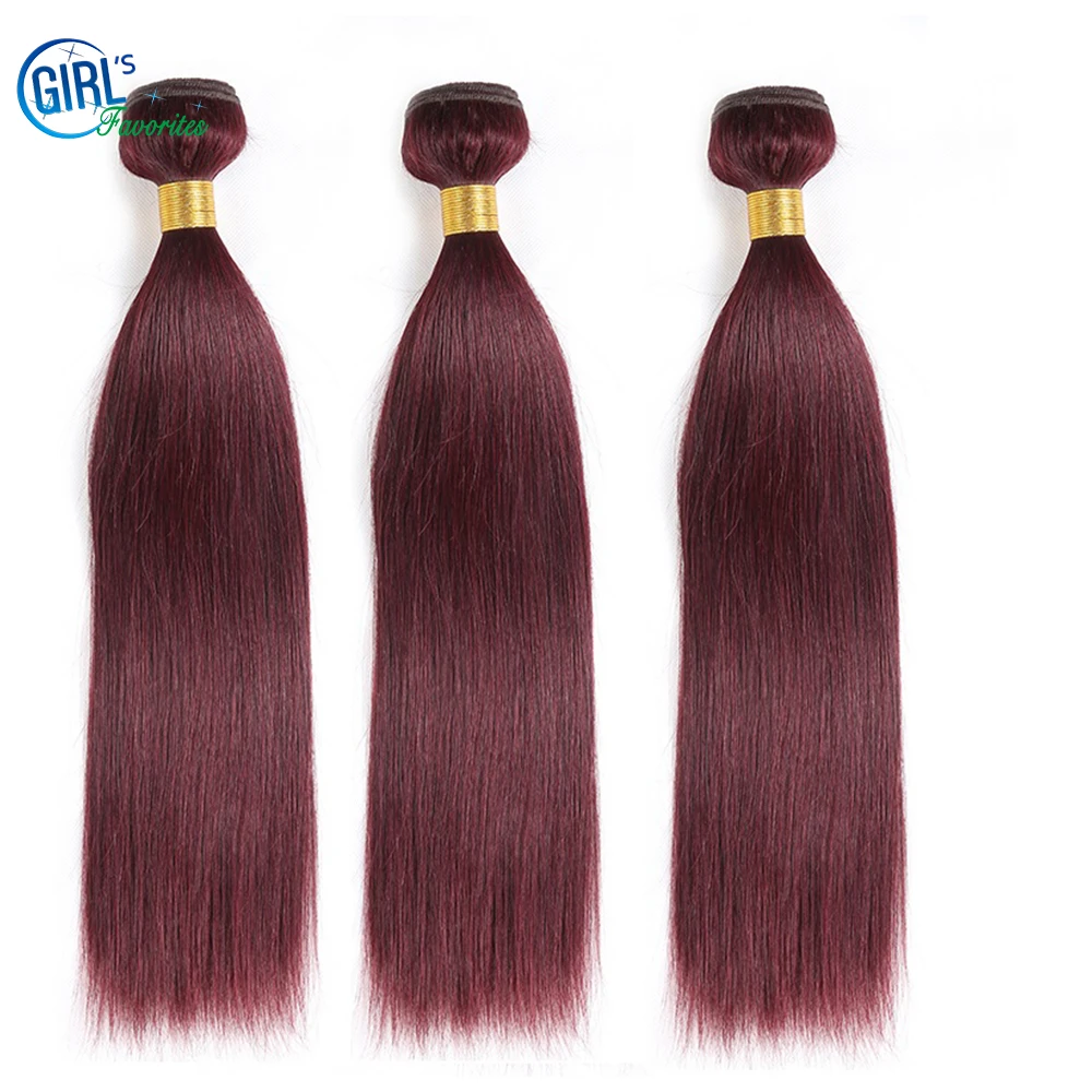 

Raw Indian 99j Human Hair Bundles 8-30 Inch Burgundy Bone Straight Hair Bundles 3/4 Weave Bundle Soft Thick Remy Hair Extensions