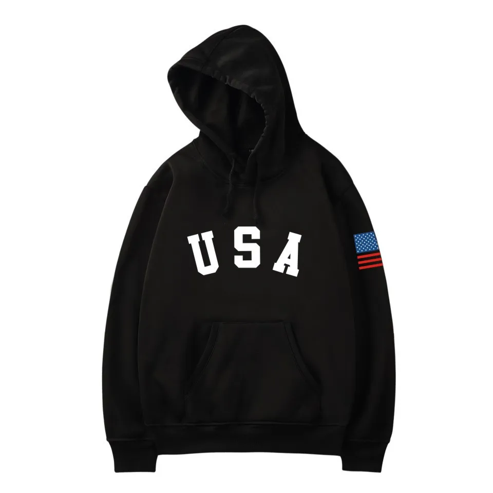 Новый модный дизайн мужские/женские толстовки с капюшоном флагом США Спортивная