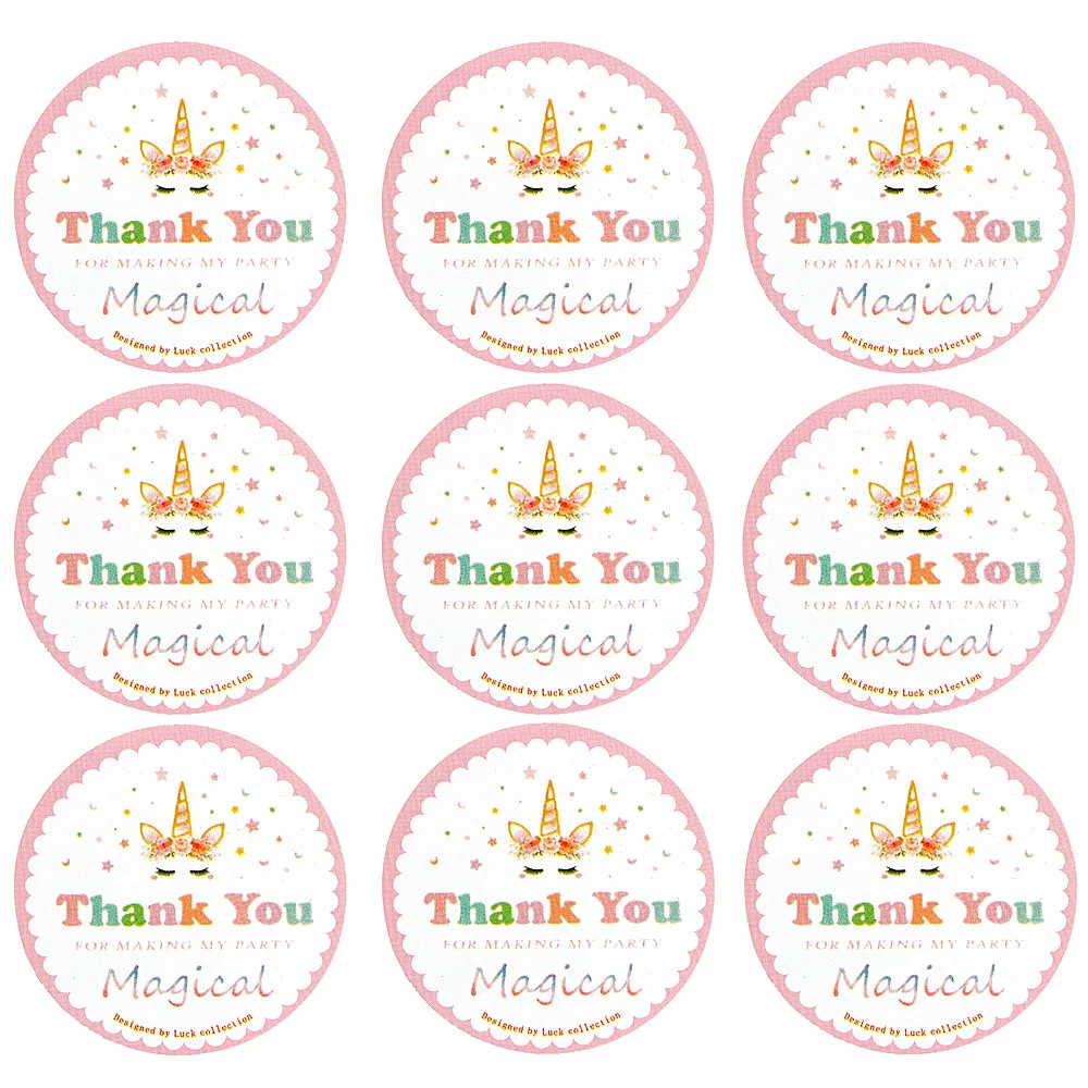50 шт./лот милый единорог &quotСпасибо волшебная&quot наклейка конверт подарочная