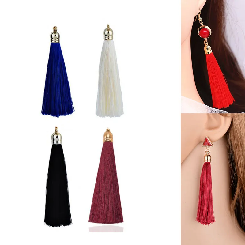 

2020New 60Pcs богемные длинные кисточки Button для DIY серьги или ожерелья подвески и аксессуары для волос LX14