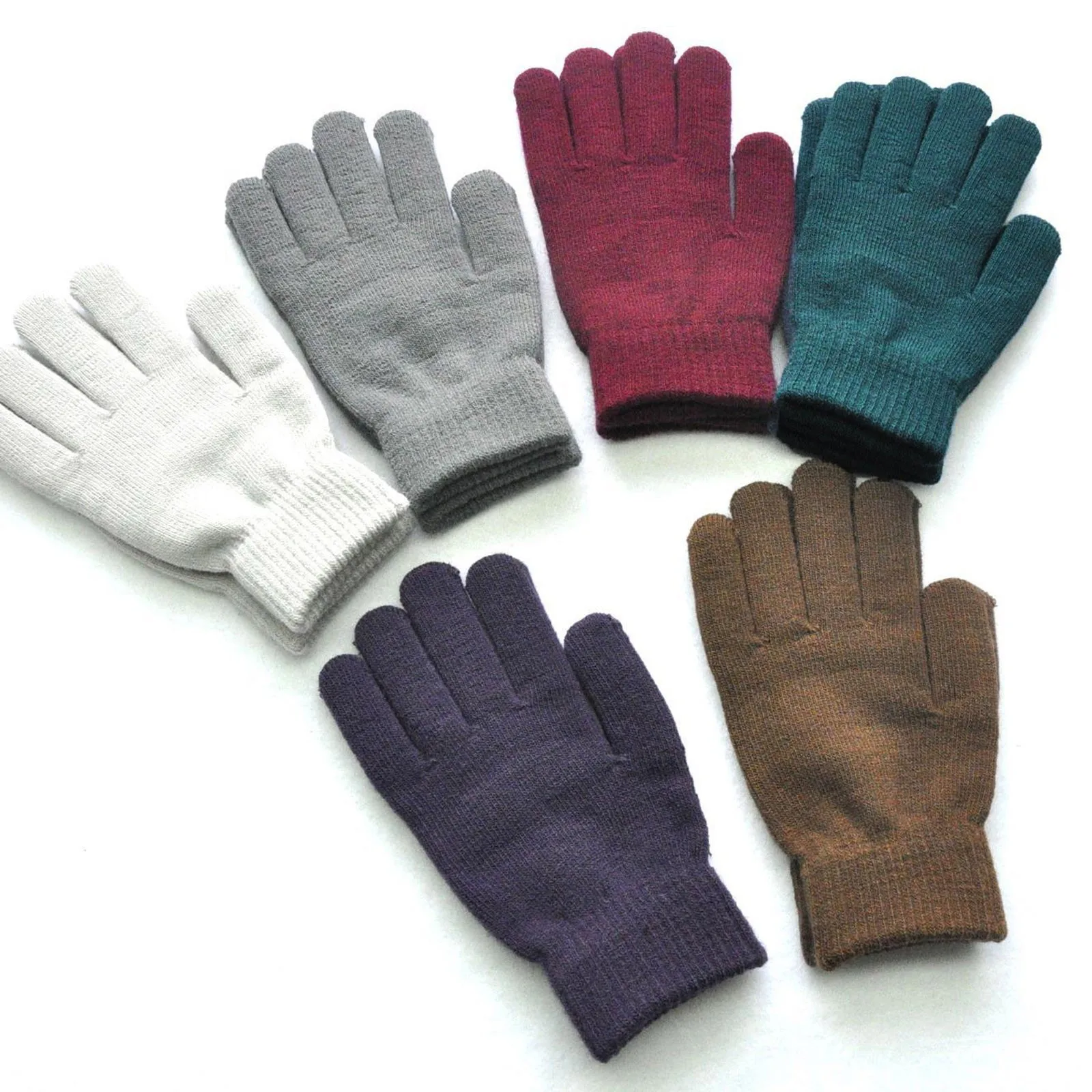 

Knitted Gloves Winter Warm Thick Sports Fitness Touch Screen Riding Cycling Solid Mittens Men Women Wool Knit Cashmere Gloves