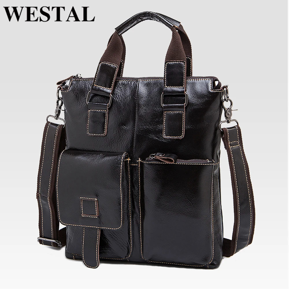 WESTAL сумка мужская натуральная кожа через плечо сумки мужские портфель клатч