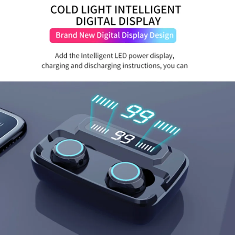 M11TWS сенсорная Беспроводная bluetooth гарнитура для упражнений HiFi 4000 мА