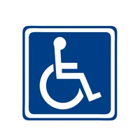 1 pcs fashion disabled sign disability mobility car parking pvc car sticker water proof decal auto parts 13cm13cm