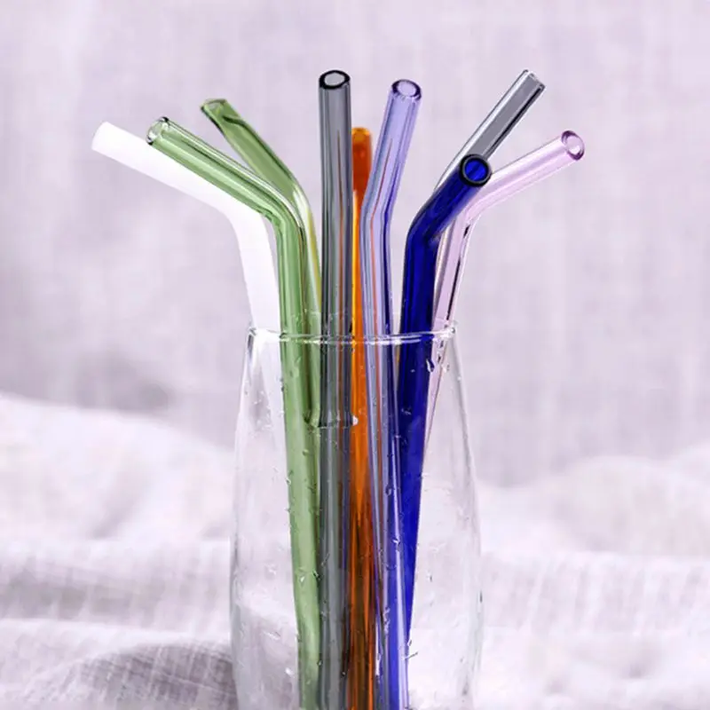 

High Temperature Resistant Glass Straw Heat Drinking Glass Straws Reusable Transparent Glass Straw 8mm*18 #0 #01