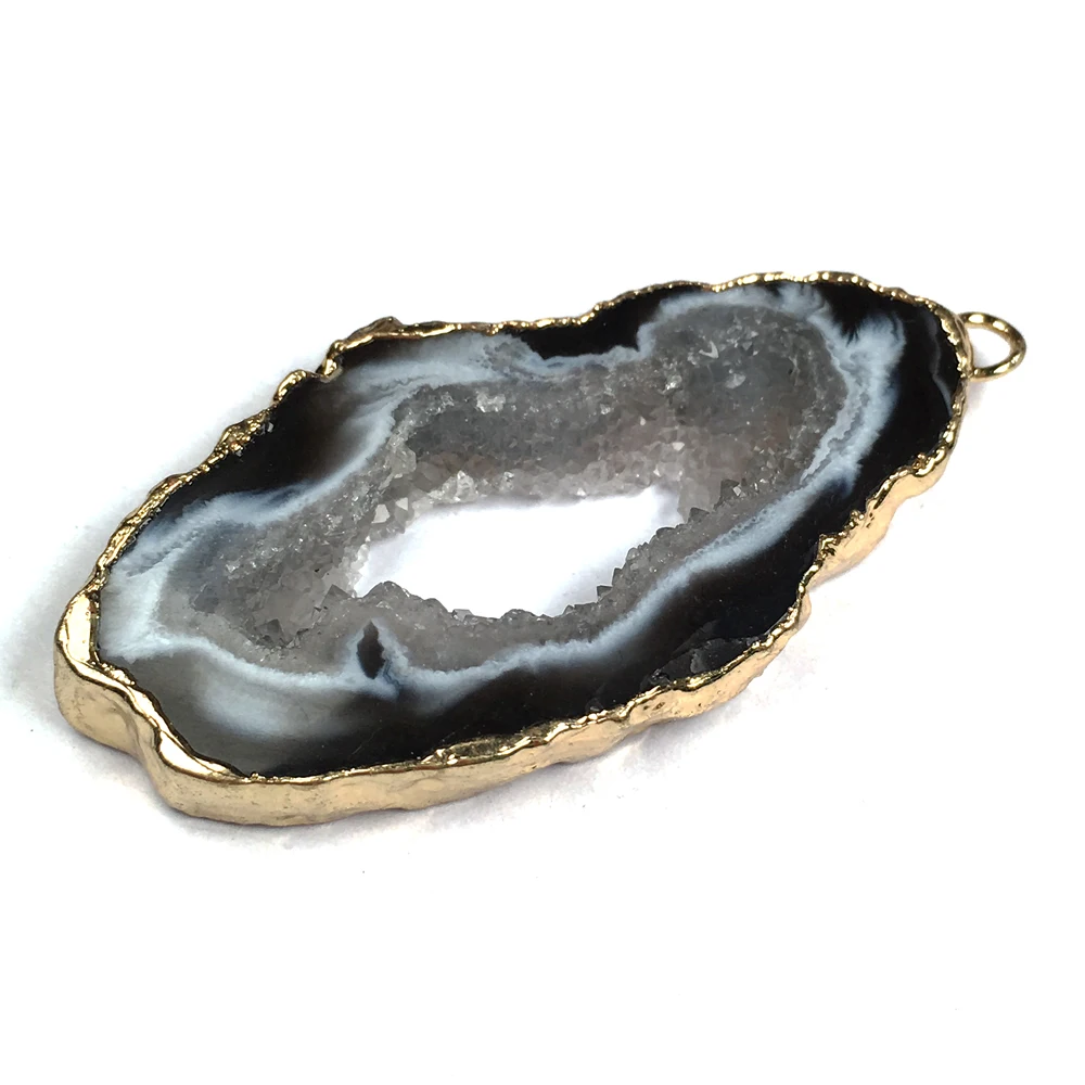 

1pcs Irregular Gilded Agates Charm Pendant for Necklace Earring Bracelet Accessories Jewelry Making DIY Size 20x40-25x40mm