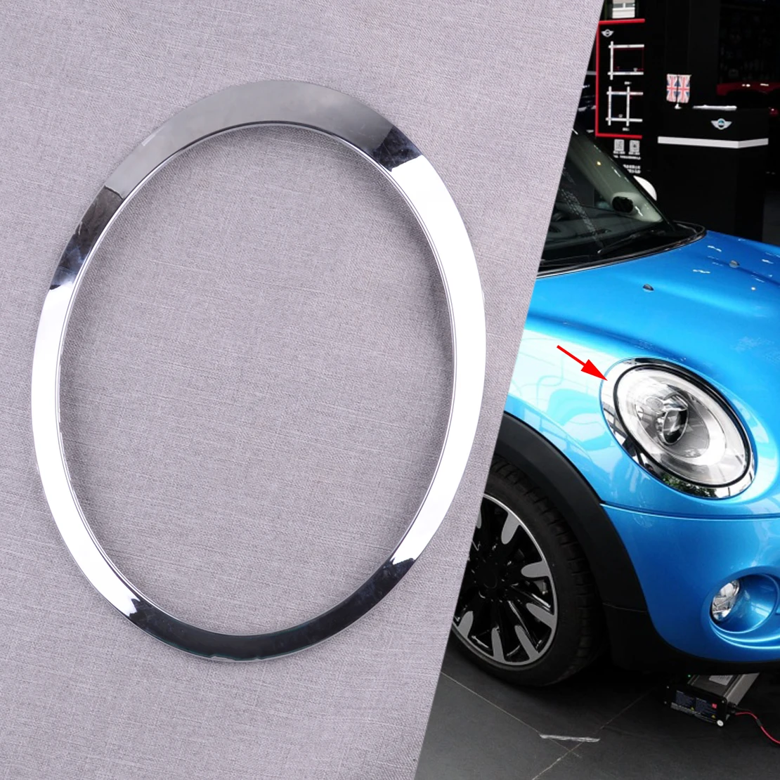 

Левая сторона, хромированная отделка фары, кольцо 51137149905 Подходит для BMW Mini Cooper R55 R56 R57 R58 R59 Clubman Hatchback Coupe 2012 2013