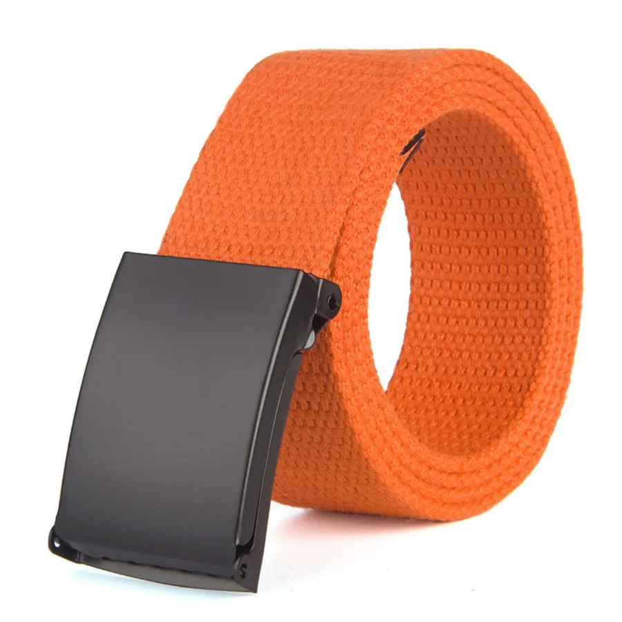 18 Модные новые брюки унисекс ремни холщовая металлическая пряжка на ремень мужские и женские джинсы для мальчиков ремни карамельных цветов Высокое качество 110см роскошные ремни - Цвет: 18