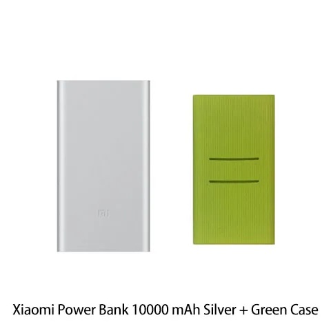 Silver add GR Case 10000 мАч Xiao mi power Bank 2 Внешний аккумулятор для быстрой зарядки Dual-USB портативный Alu mi nium Быстрая зарядка mi power внешний аккумулятор - Цвет: Silver add GR Case