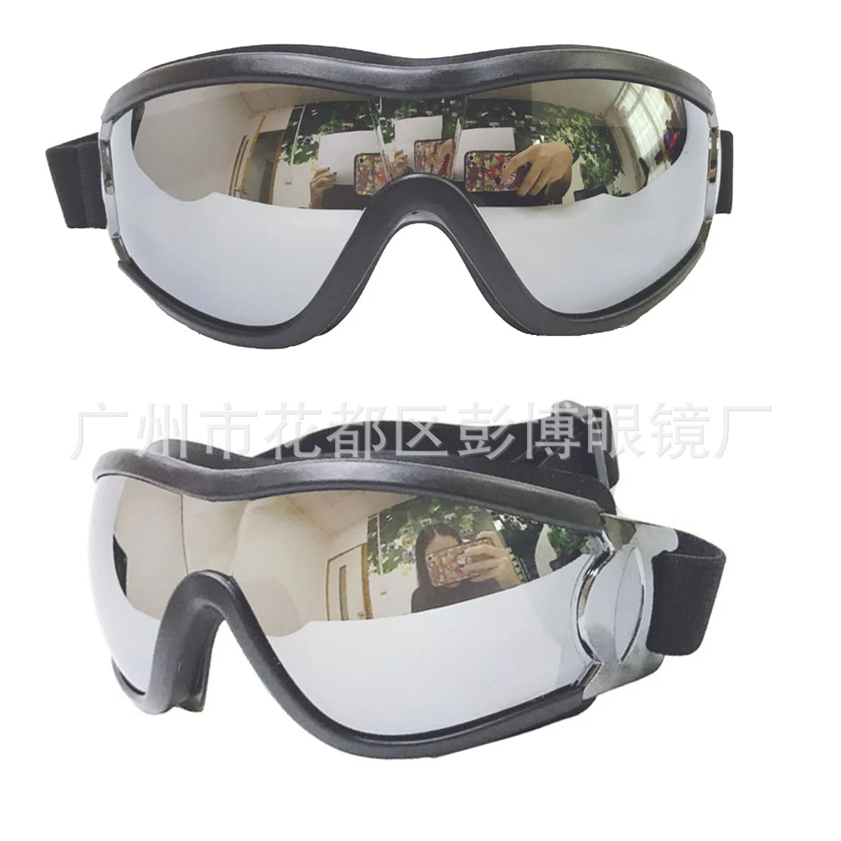 Лыжные очки с покрытием черные и золотые для защиты от снега слепых пятен