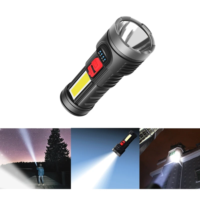 

Outdoor camping portable USB charging OSL+COB glare flashlight