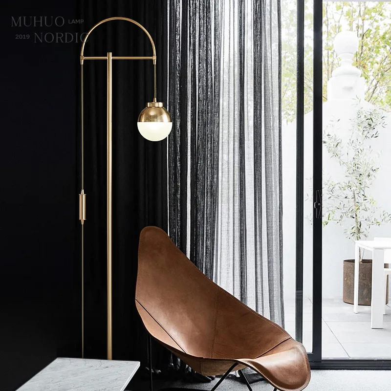 Modern Glass floor Lamps Nordic Simple Bedroom Bedside Reading Lamp Home Decoration LED standing Lights E27 Lamparas Lighting | Освещение