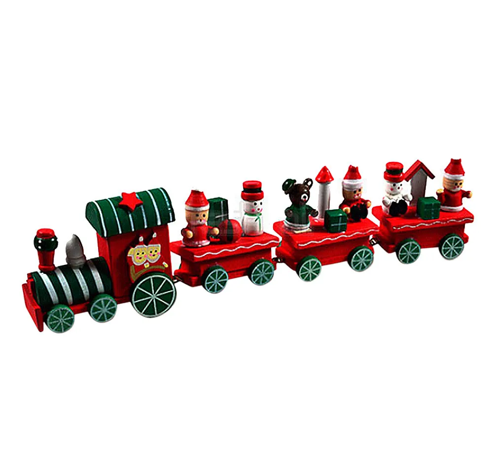 2019 Mini Wood Christmas Train Decoration Gift Sets Wooden Model Vehicle Toys New Year Xmas For Children | Игрушки и хобби