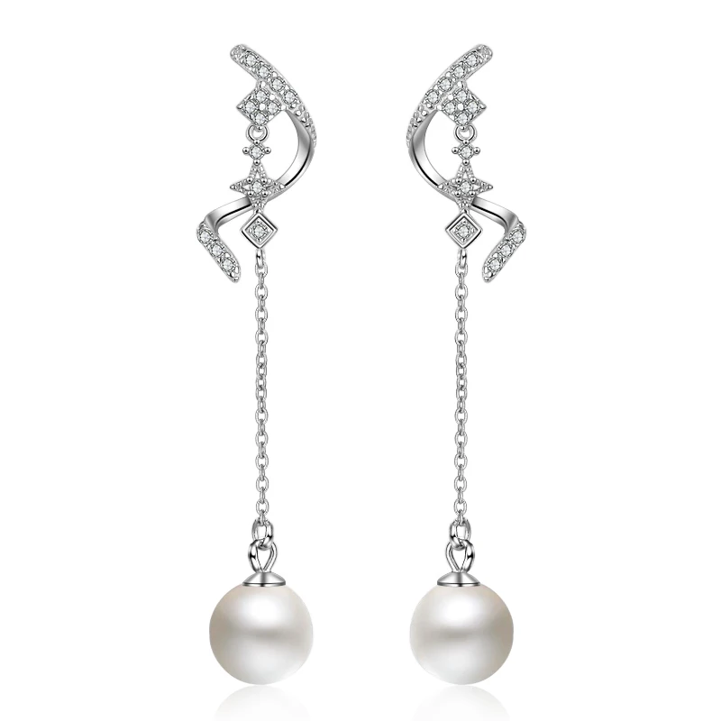 Простые и сексуальные серьги в форме буквы S из искусственного жемчуга 100% дюйма