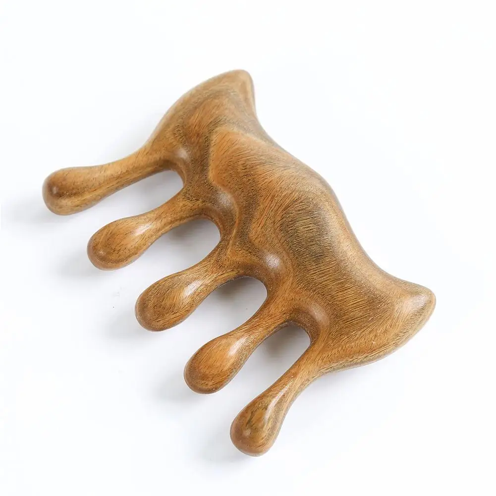 

Meridian Massage Comb Five-Tooth Handleless Wooden Point Acupuncture Head Comb Wide-Tooth Sandalwood Comb Massage Head G Ma T0G2