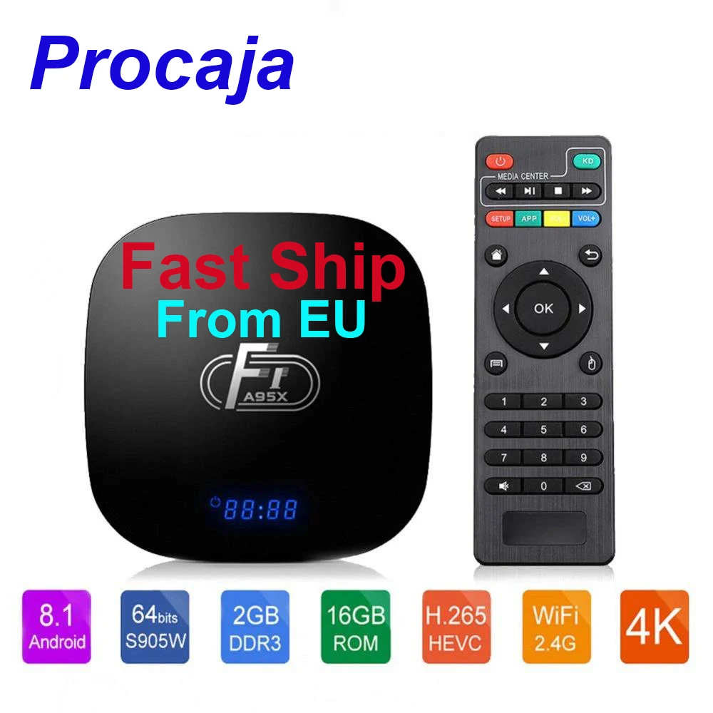 ТВ приставка Procaja A95 XF1 Android 8 1 A95XF1 TV Box 2 Гб ОЗУ 16 ПЗУ 4K Смарт 64 бит четырехъядерный