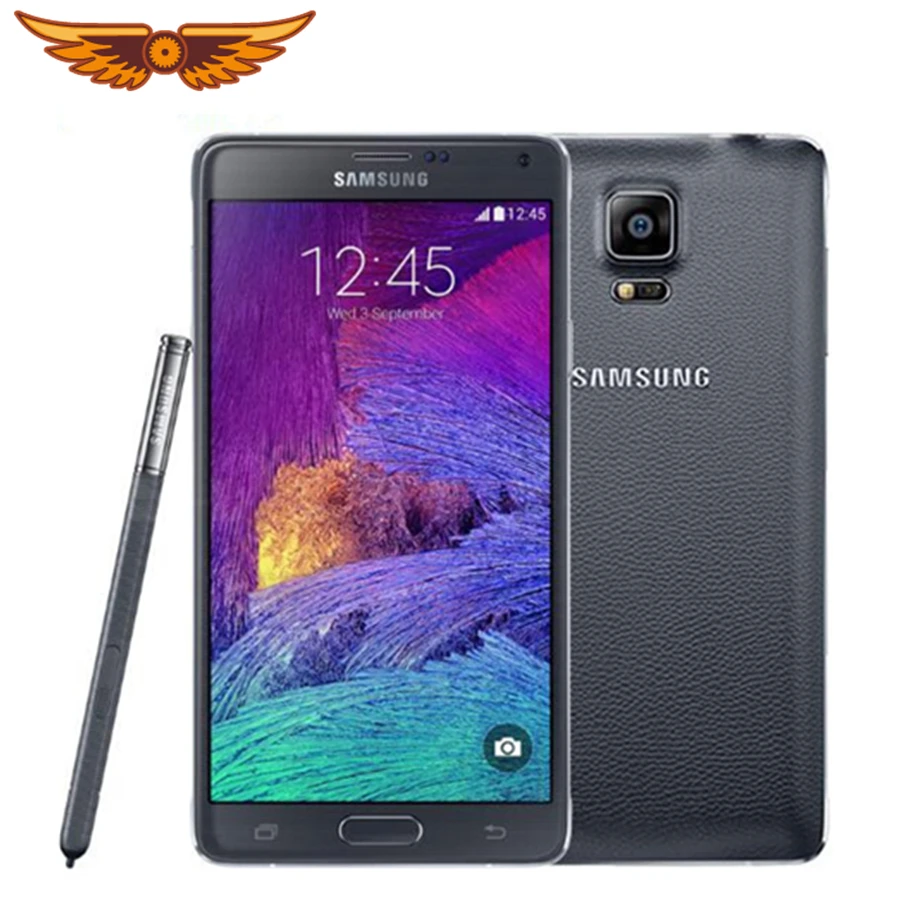 Оригинальный смартфон Samsung Galaxy Note 4 N910A N910F N910P LTE с диагональю 5,7 дюйма, камерой 16 МП, 3 ГБ ОЗУ и 16 ГБ восстановленный, разблокированный телефон.