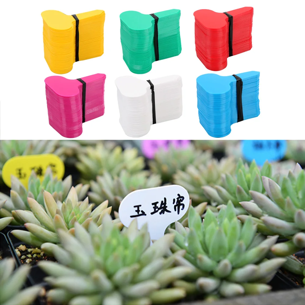 

100Pcs Plant Tags T-type Markers Nursery Pots Seedling Labels Garden Nursery Label PP Plastic Plant Tags Tray Mark Tools